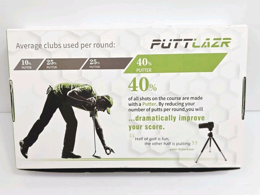 Indoor Golf Training Aid Green Line Putting Trainer Alignment Tool Men Open Box
