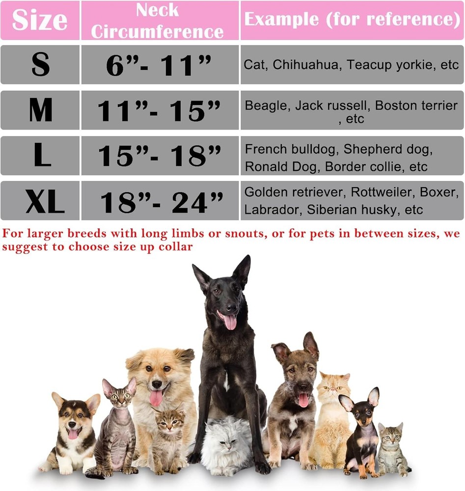 Inflatable Dog Collar Soft E-Collar Adjustable Post-Surgery Recovery Waterproof