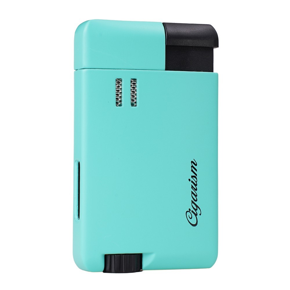 CIGARISM Cigar Lighter, Single Torch Jet Flame Windproof Refillable Green