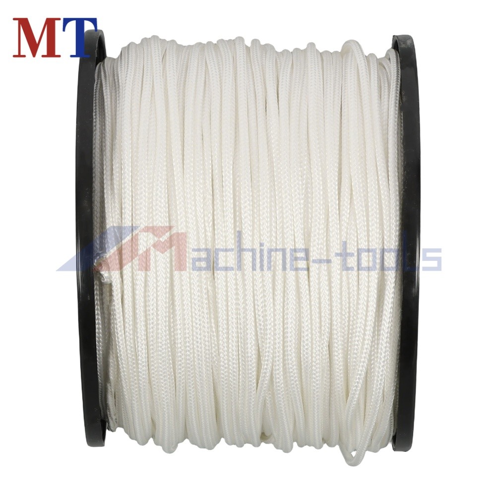 1/8" × 500' White Solid Braid Nylon Rope on a Sturdy Spool Braid Rope Industrial