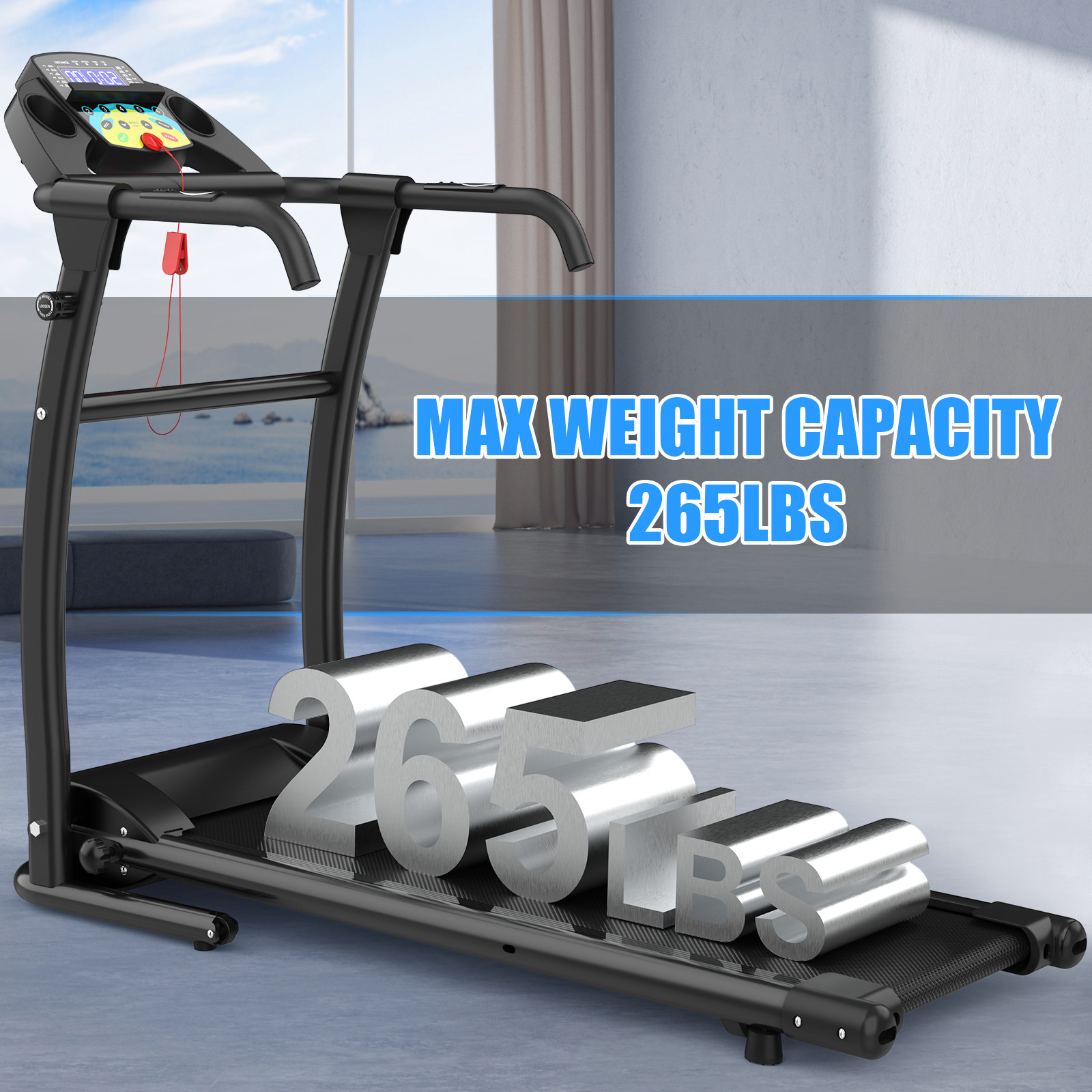 3.0HP Foldable Treadmill for Home Electric Quiet Folding Running Jogging Machine