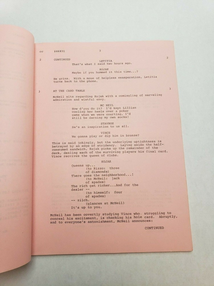 KOJAK / Jack Laird 1974 TV Script Telly Savalas, crime boss "Monkey on a String"