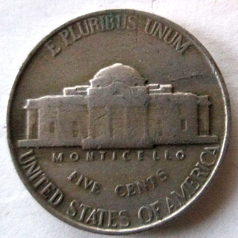 1946-P JEFFERSON, REVERSE PEELING LAMINATION ERROR, VF+ CONDITION, CIRCULATED