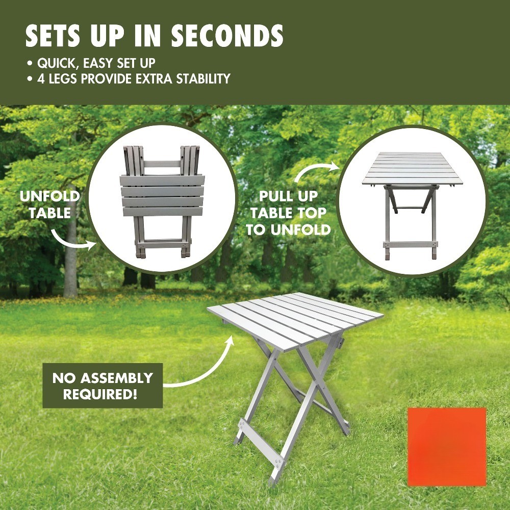 Aluminum Camping Table, Silver