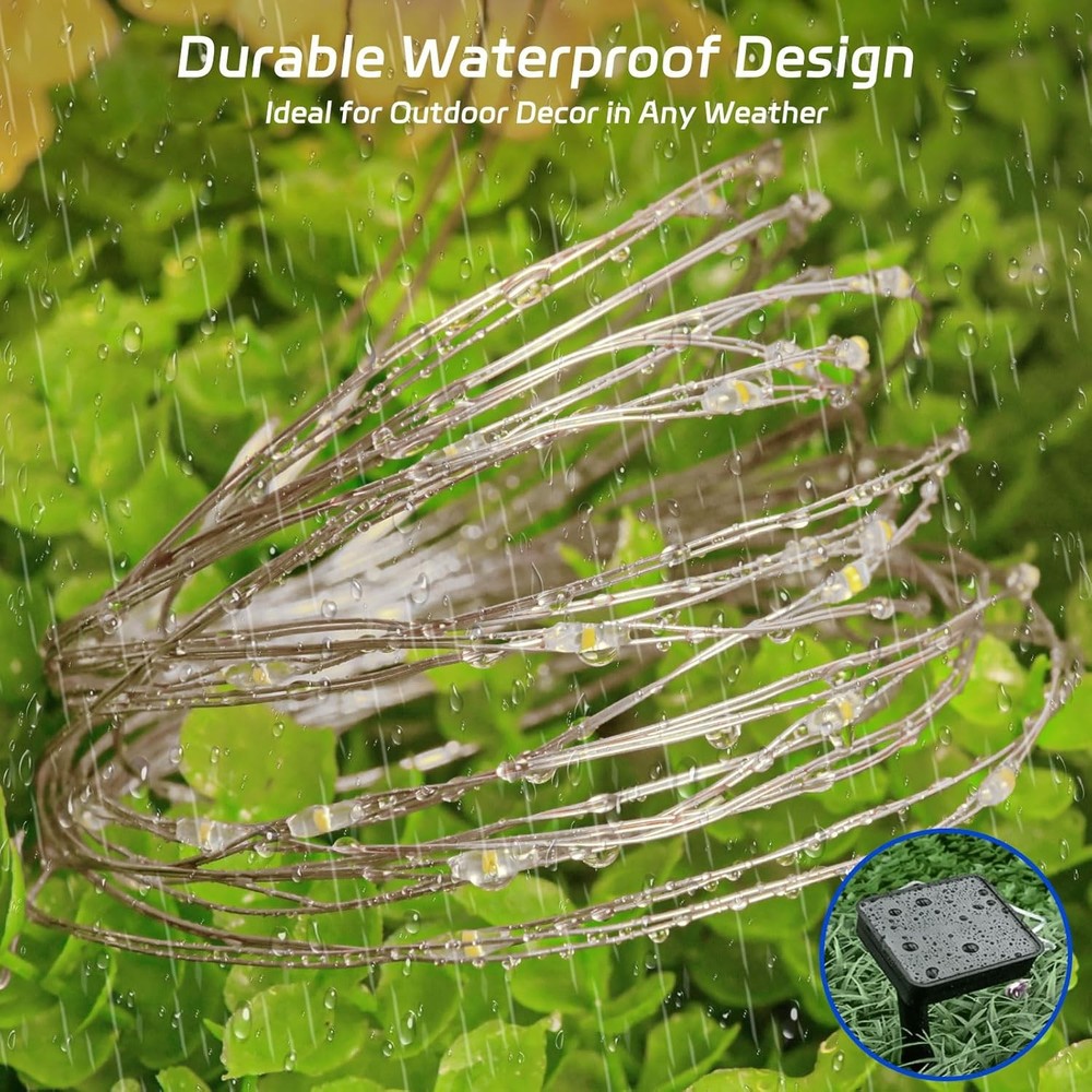 16.4ft 50LED Green Solar Fairy String Lights 2 Pack