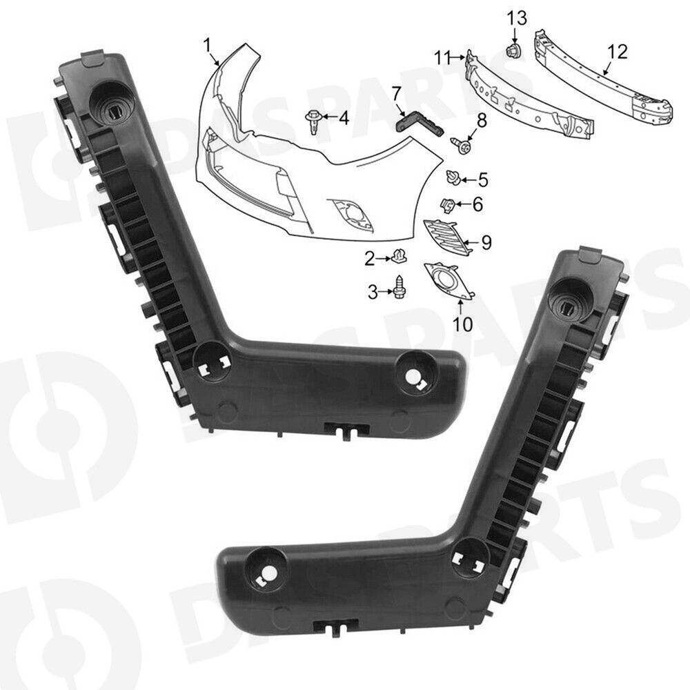 Fits Toyota Corolla 2014-2016 Front Bumper Support Retainer Bracket Left Right