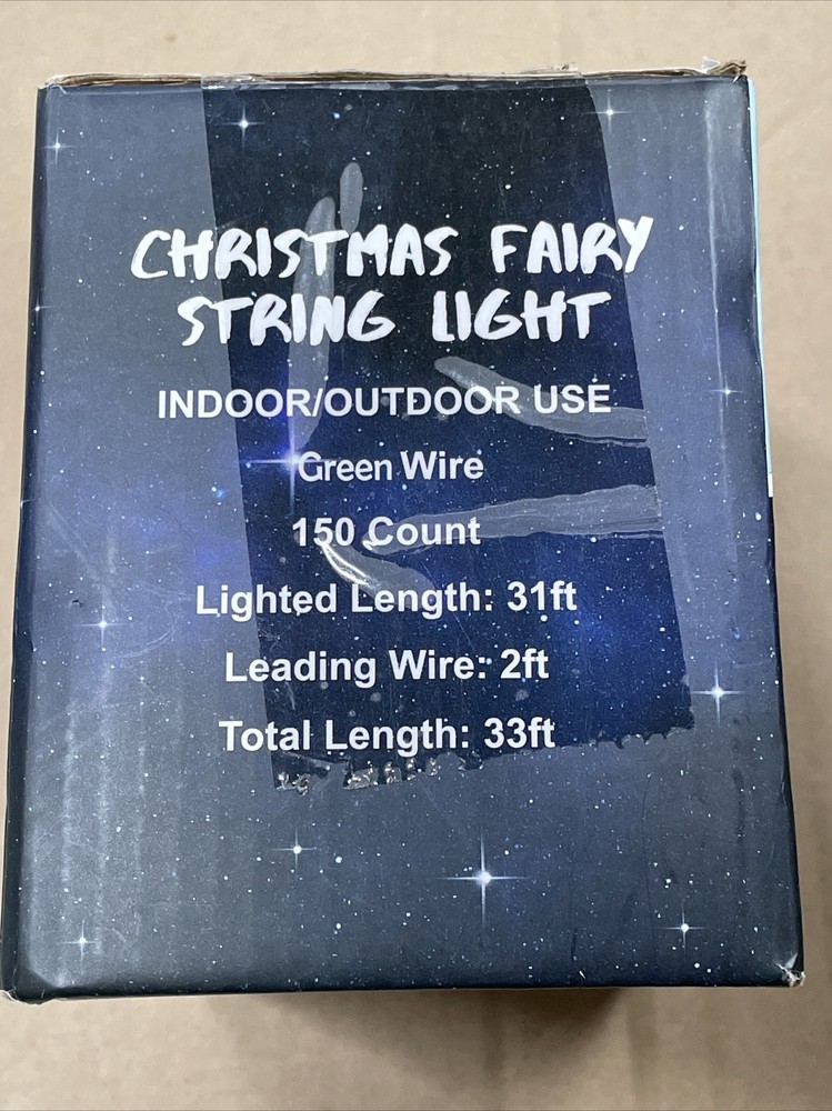150 Warm White String Lights Green Wire