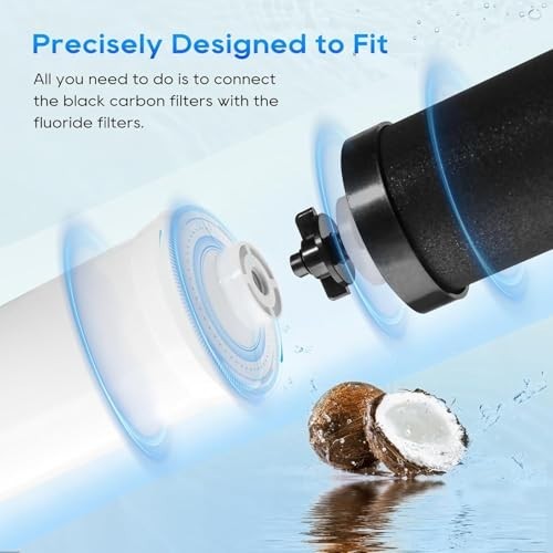 Gravity Water Filter Replacement Carbon & Fluoride Purifier Filter Combo 2Pack