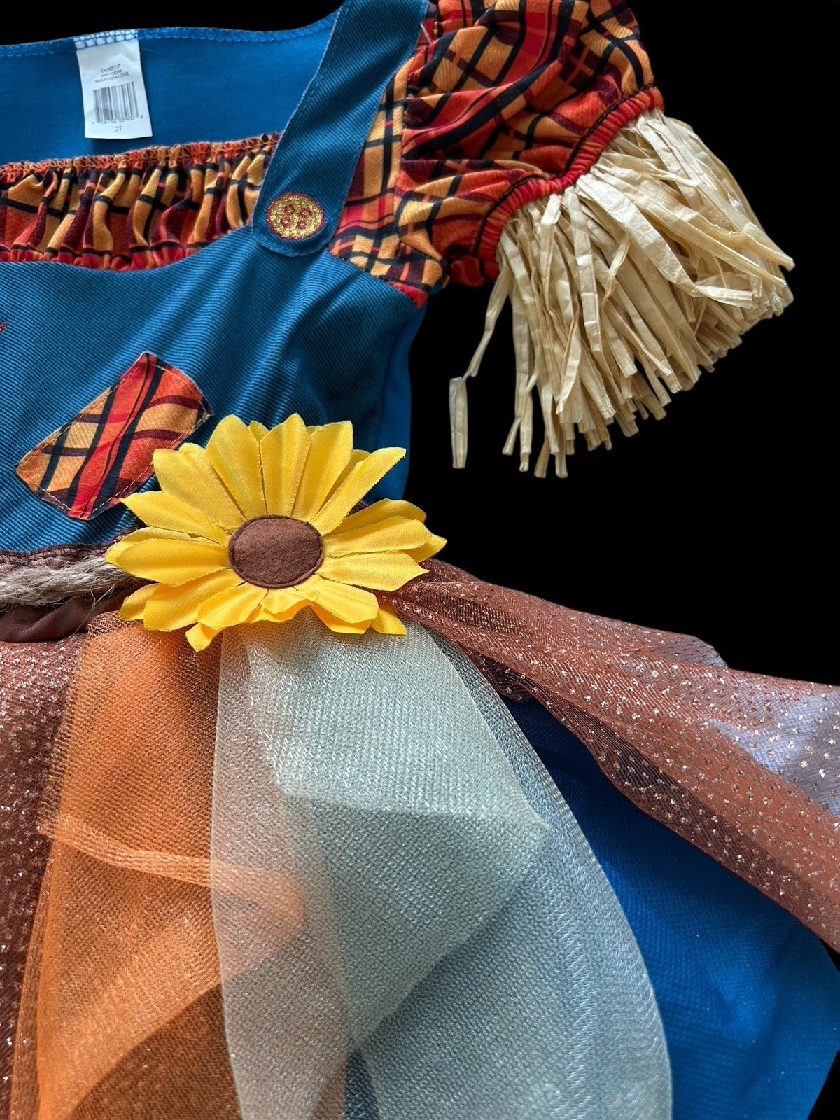 Girls Scarecrow Costume Tutu Skirt Sz 2T Halloween Thanksgiving Fall Pumpkin 2