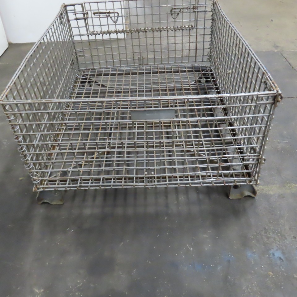 48" x 40" x 18" Deep Steel Collapsible Stackable Wire Bulk Bin Container