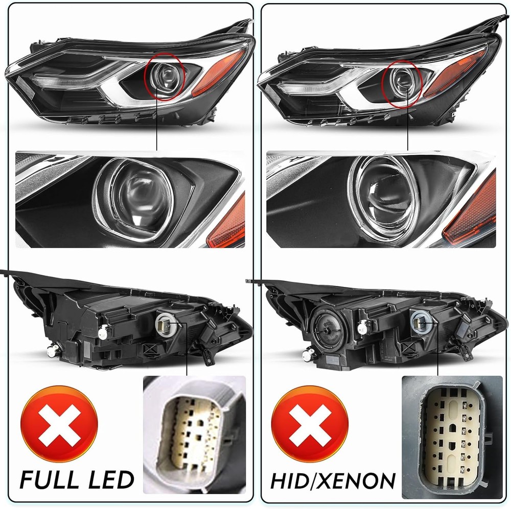 Halogen Headlight Assembly for 2018-2021 Chevy Equinox, Left Driver Side