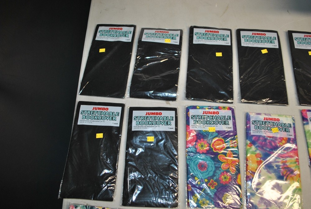 LOT OF 16 JUMBO STRETCHABLE BOOKCOVERS VARIOUS PATTERNS