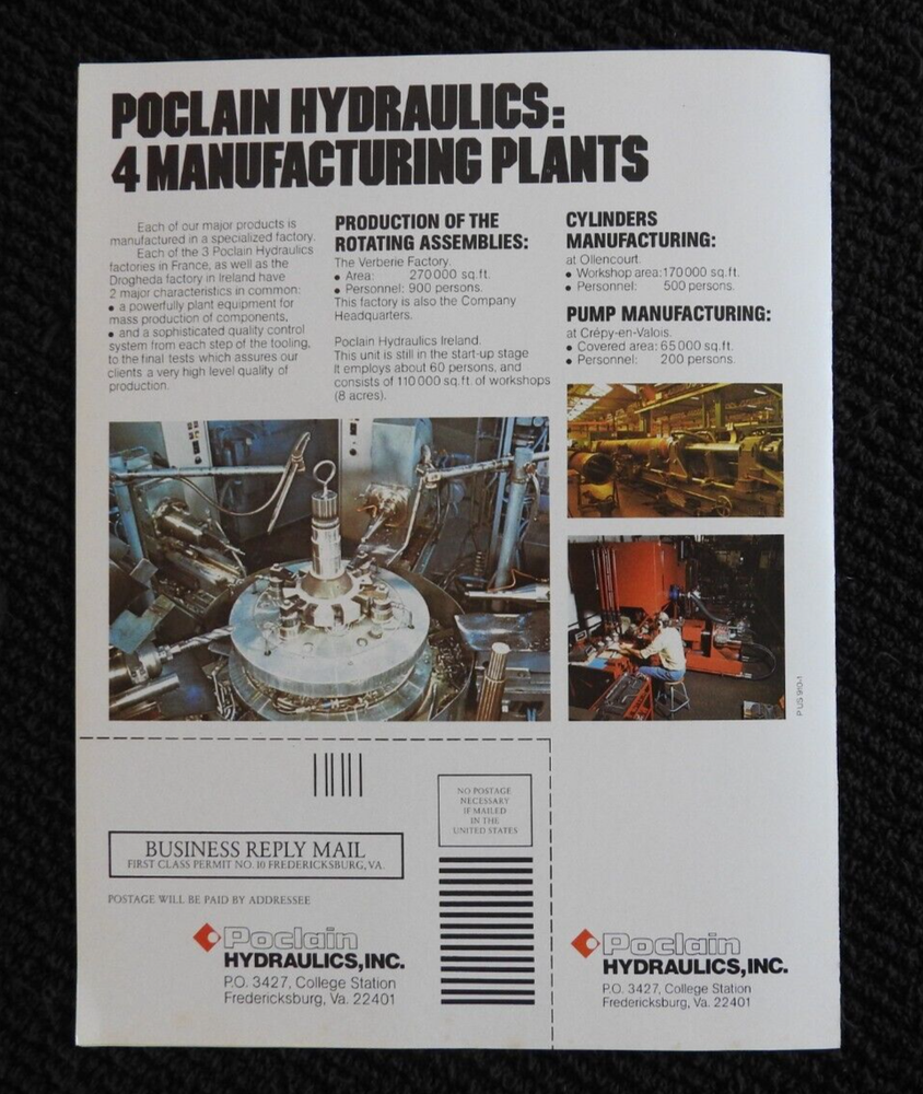 1970s Poclain Hydraulics Inc "Hydrostatic Power Transmission Engineering Catalog