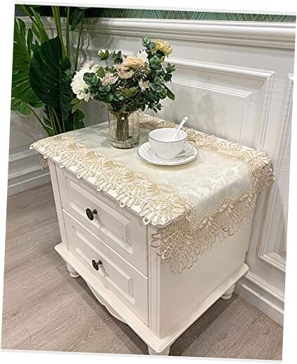 Bedside Tablecloth Lace Doilies for Side Table Cloth Runner Elegant Gold