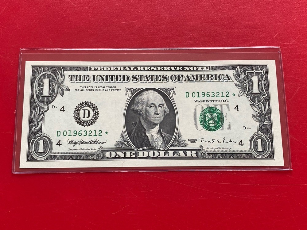 1995 Wow Star note $1 DOLLAR BILL ( Cleveland '' D '' ) ,UNCIRCULATED
