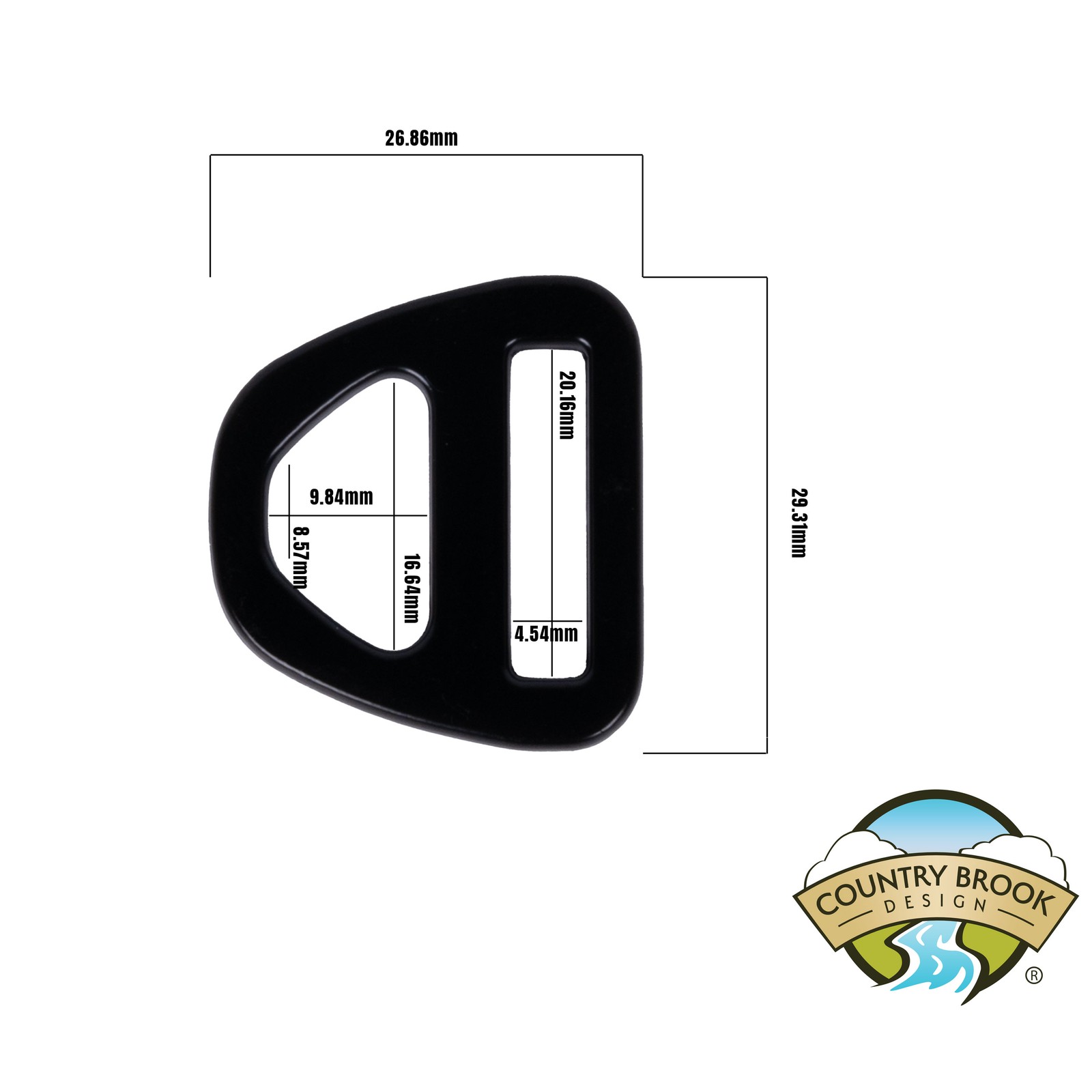 Country Brook Design® 3/4 Inch Black Double Bar D-Rings, 25 Pack