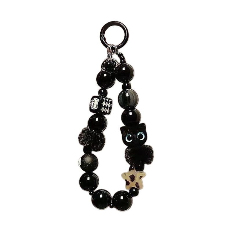 Beaded Kitten Phone Lanyard Soft Wrist Strap Multiple Functional Key chain