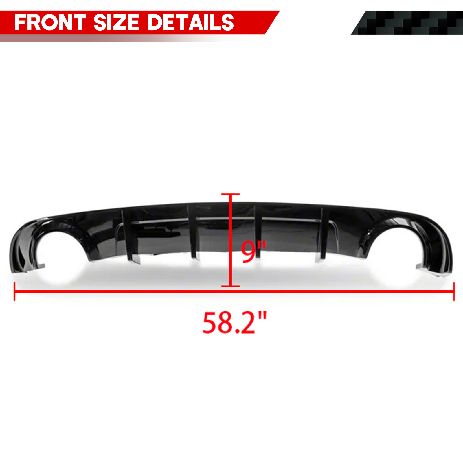 ABS Rear Bumper Diffuser Lip Gloss Black For Dodge Charger R/T SE SXT 2015-2023