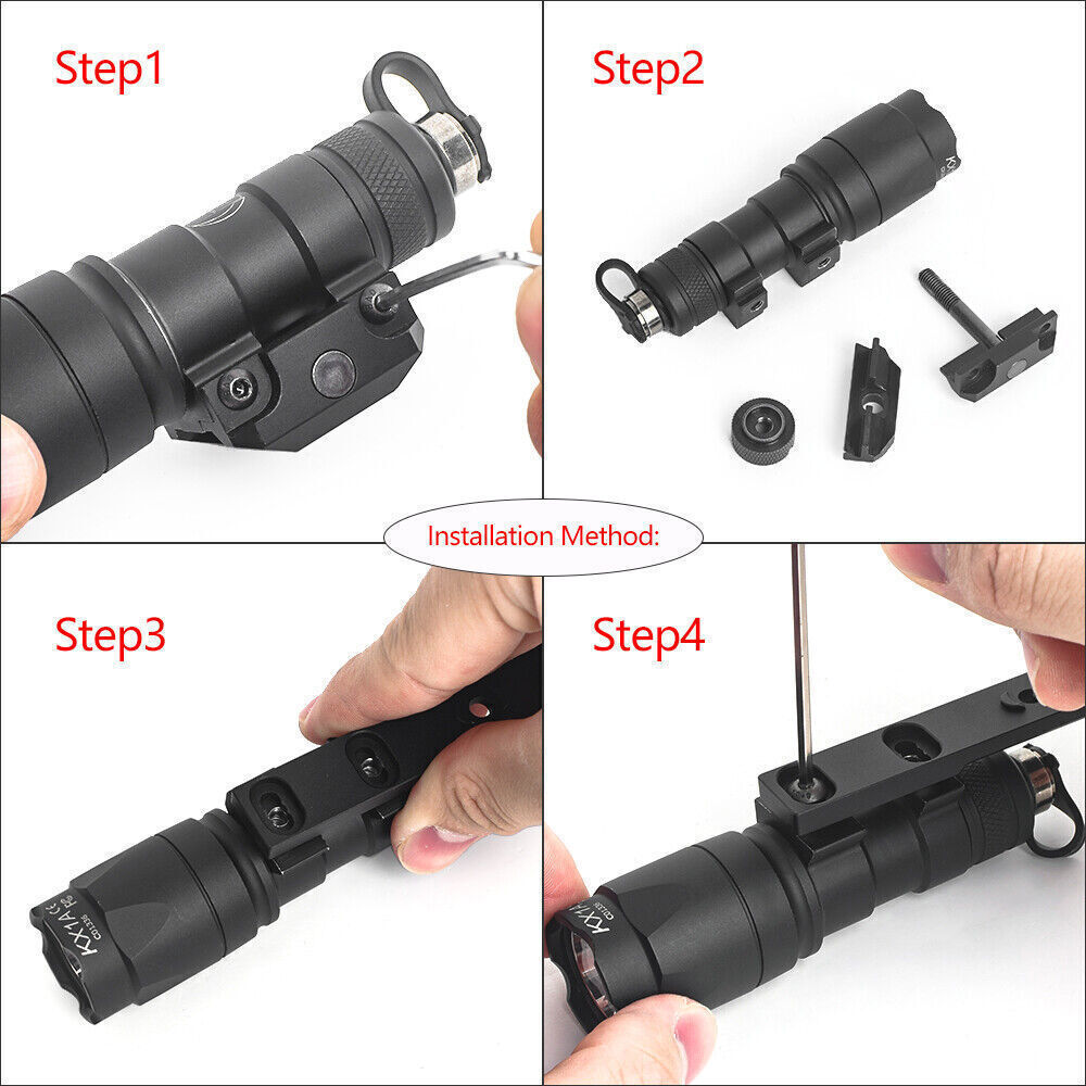 Tactical Scout Flashlight MLOK Keymod Offset Mount for PLHv2 M600 scoutlights
