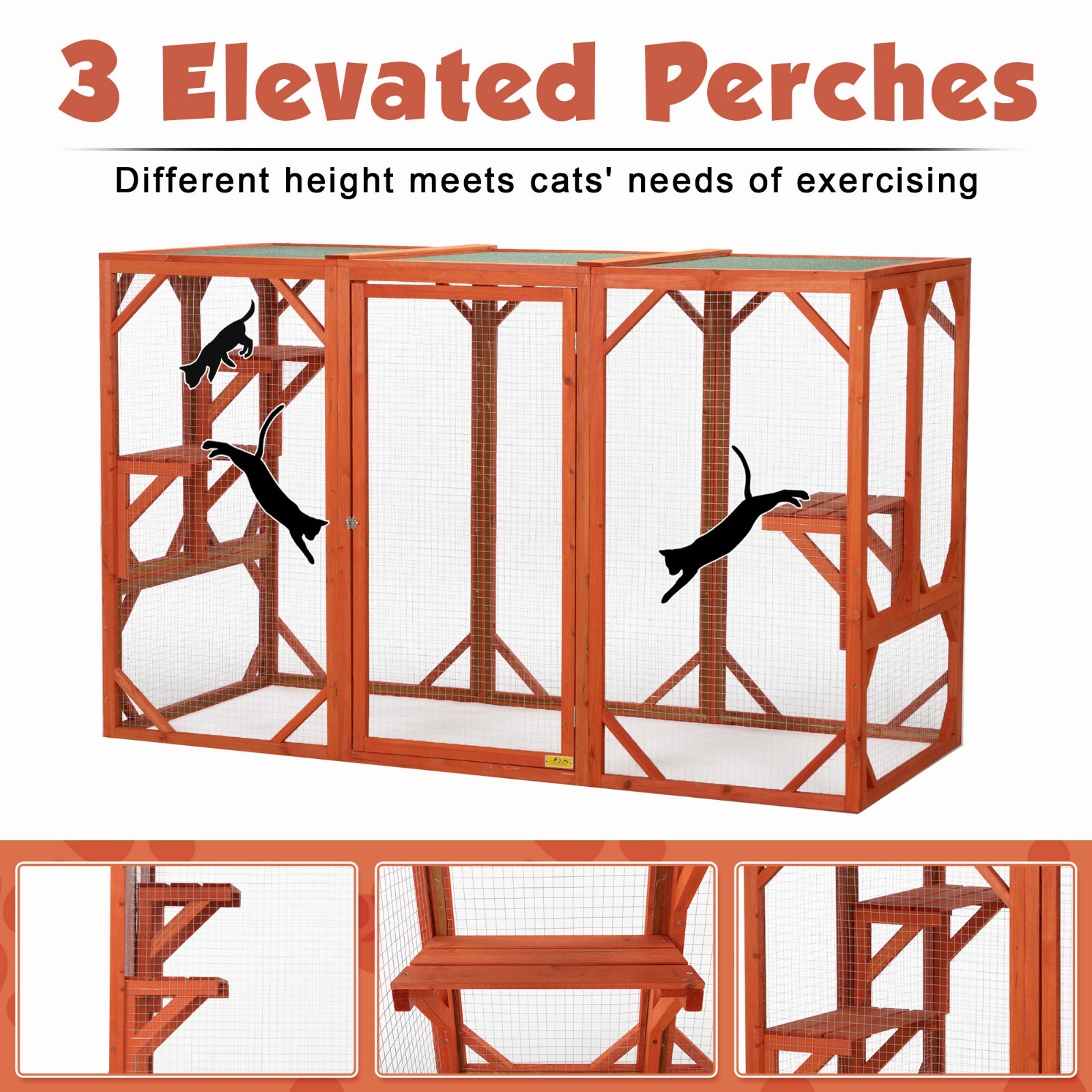 COZIWOW Cat House Outdoor Catio Cat Play Run Enclosures Indoor Kitty Window Cage