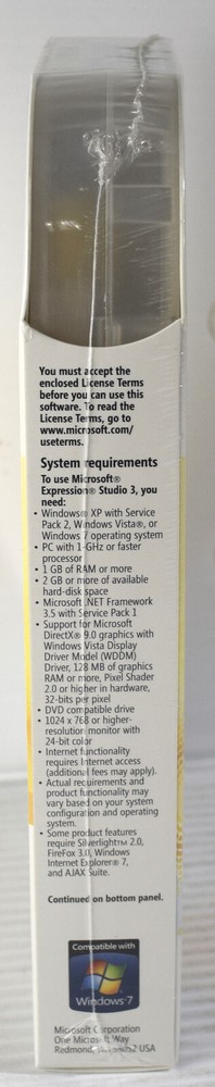 Microsoft Expression Studio 3 (Academic RETAIL Version) NEW SEALED!