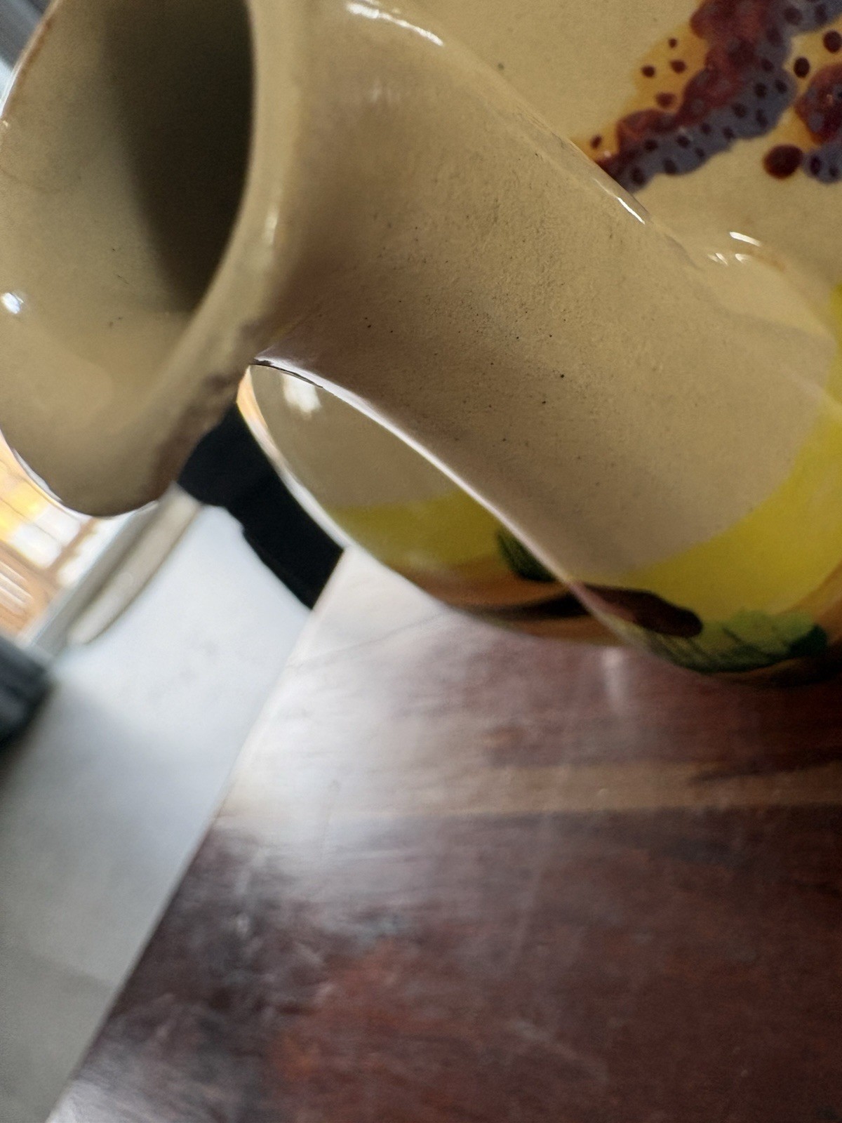 8 Cp Teapot African Design Hand Painted Ceramic Made In Zimbabwe Signed Vintage