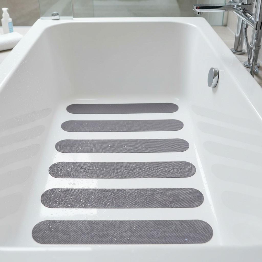 Anti-Slip Adhesive Strips for Bathtubs - 30 PCS Safety Stickers with Scraper