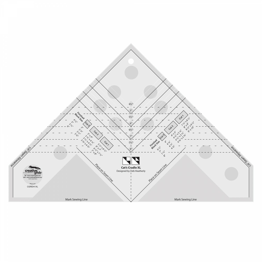 Creative Grids Cats Cradle Ruler XL Quilt Template + Free Pattern