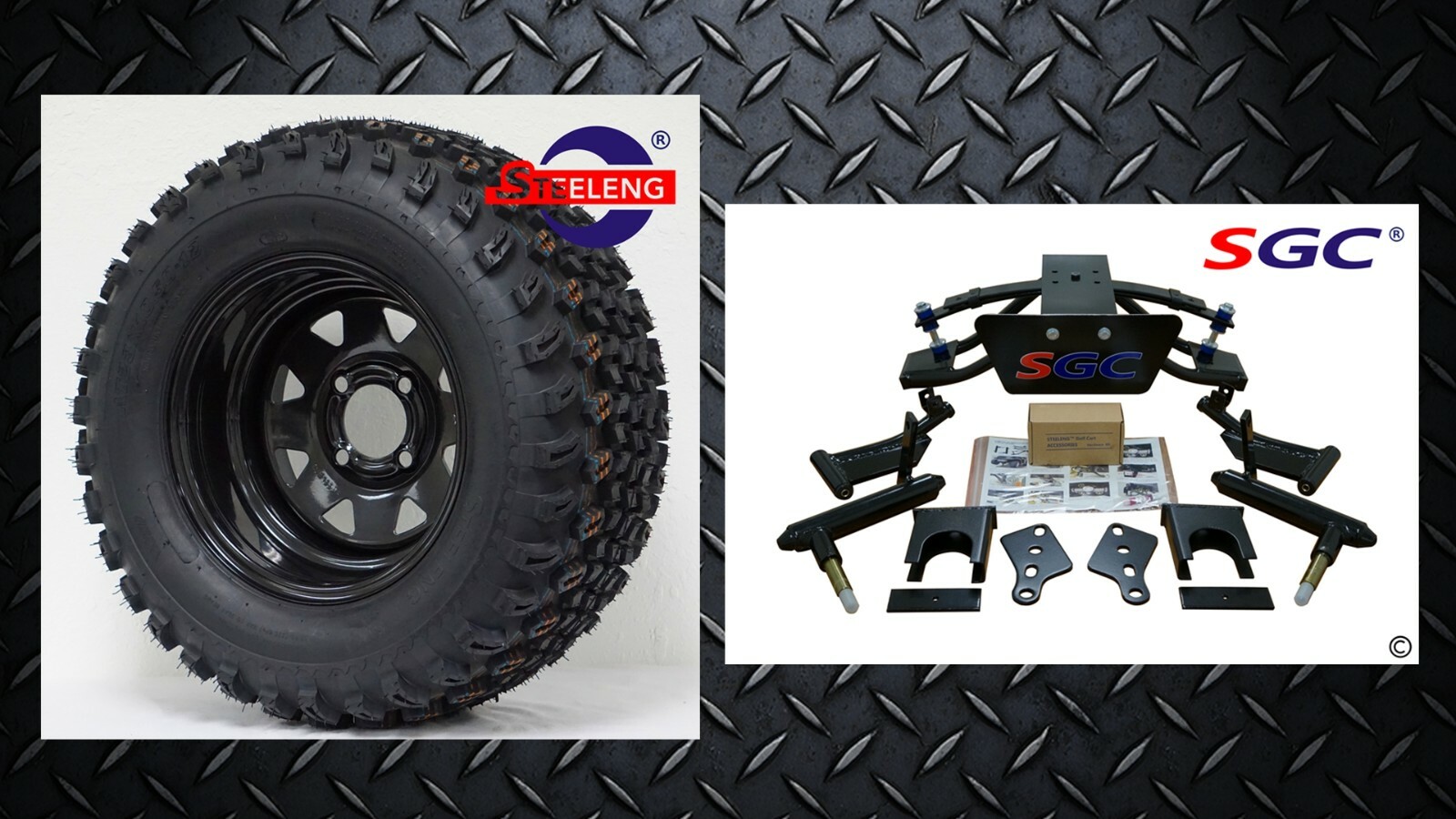 CLUB CAR PRECEDENT GOLF CART 6" SGC A-ARM LIFT KIT + 12" WHEELS and 23" AT TIRES