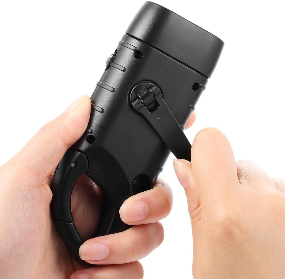 Hand Crank Emergency Solar Panel Survival Flashlight Camping Hiking Backpack