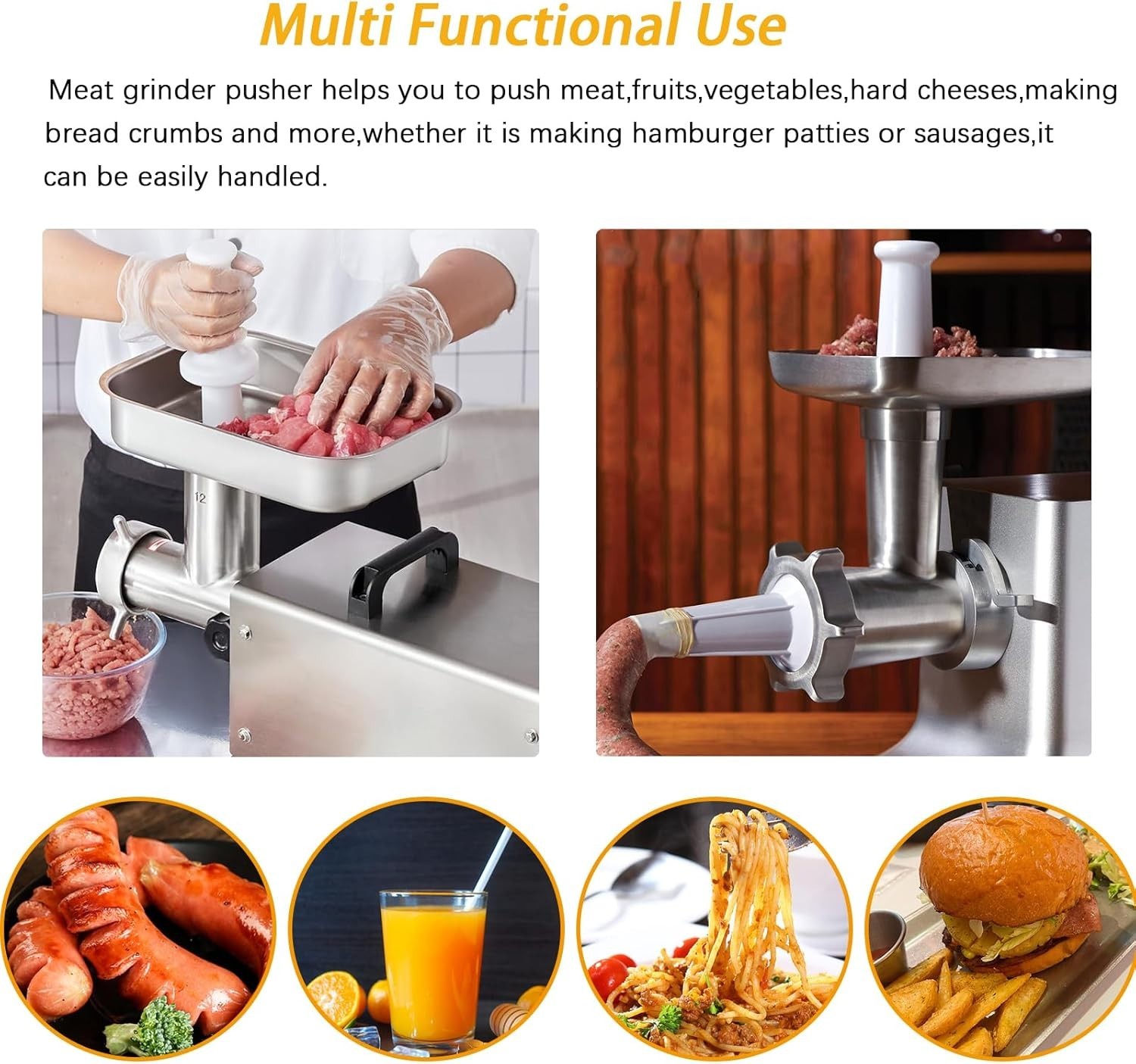 Meat Grinder Plunger for Kitchenaid, Lem and other brands,Universal Meat Grinder