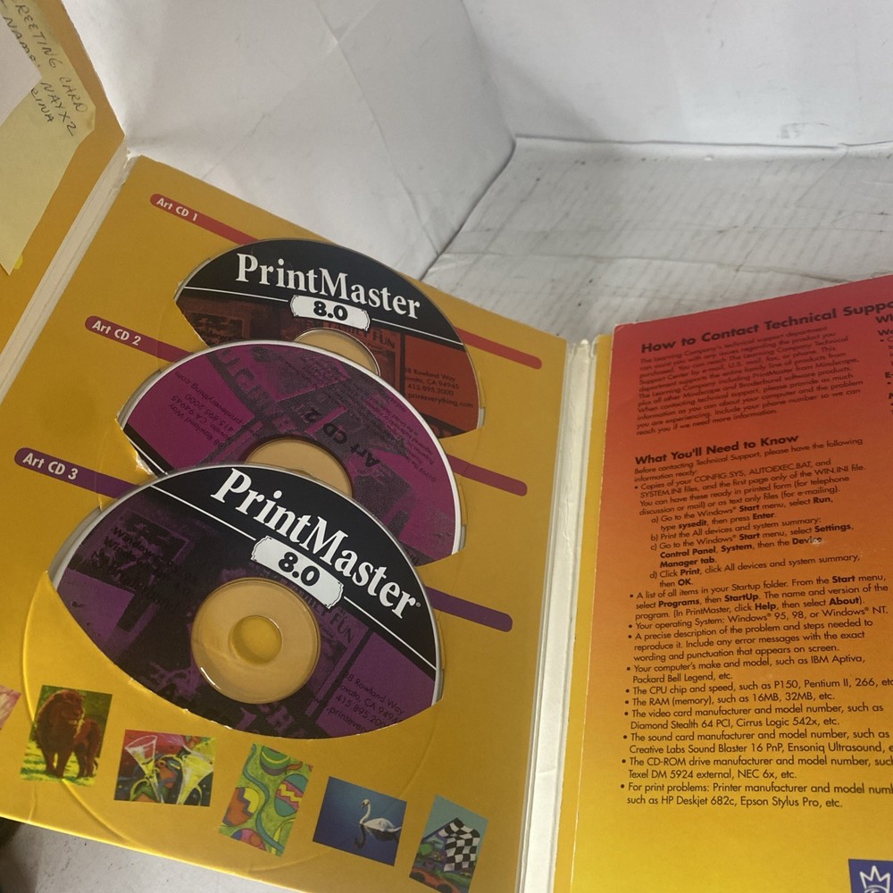 Print master platinum 8.0 11 CD’s Install Program & Art CDs From Broderbund