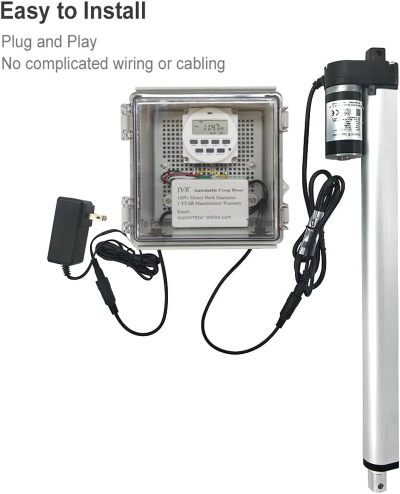 JVR Automatic Chicken Coop Door Opener with Timer, Programmable, Aluminum Coops
