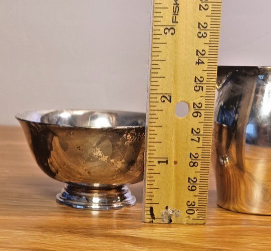 Reed & Barton Paul Revere #12 Miniature Pitcher & Basin Monogrammed W D