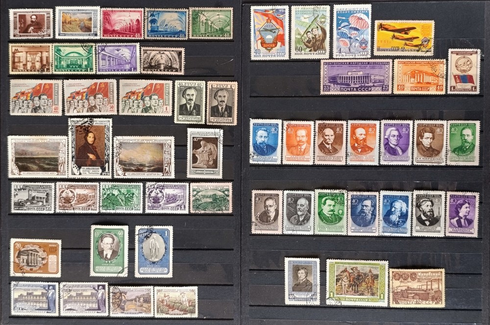 RUSSIA USRR 1950-1951: 54 USED-NEW STAMPS
