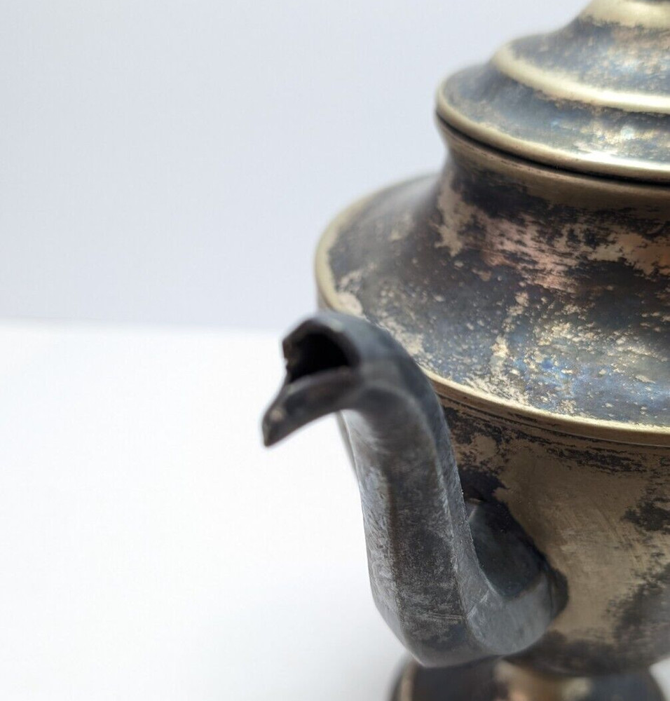 ANTIQUE VAN BERGH SILVER CO NICKLE SILVER TEA POT SILVER PLATED "VB(C) NS 518"