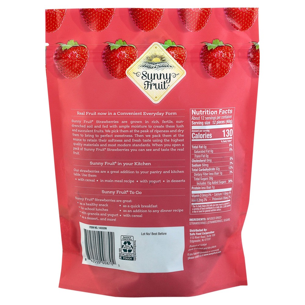 Sunny Fruit Dried Strawberries, 18 oz