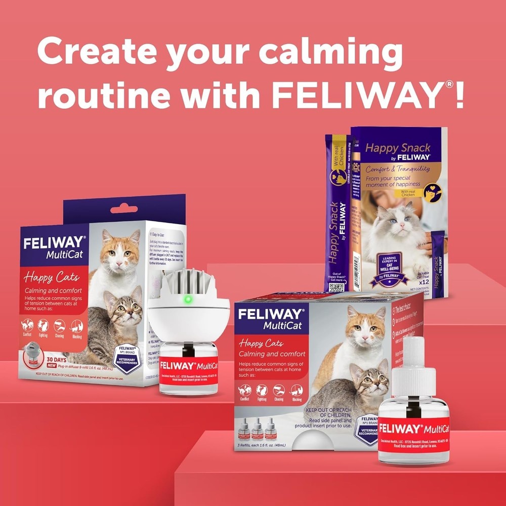 MultiCat Calming Refills 3 Pack for Diffuser - Vet Recommended 48ml Value Value