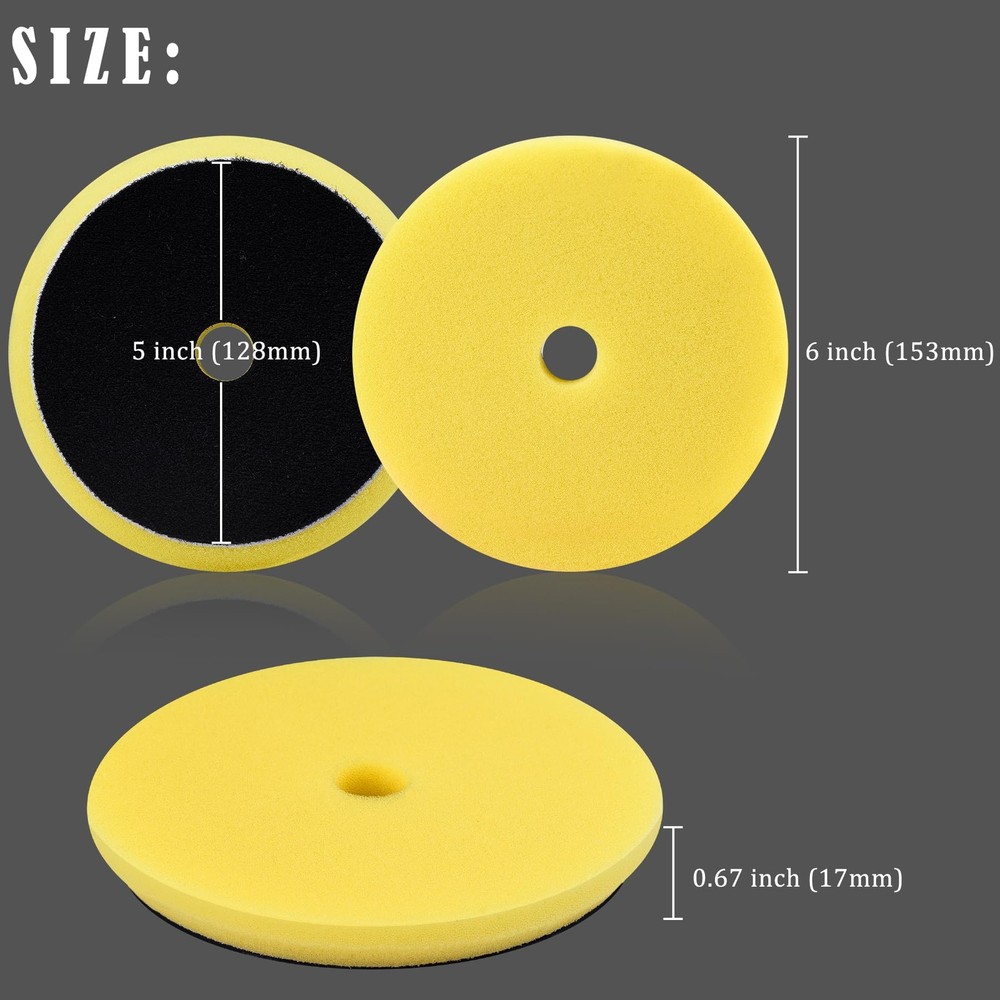 4 Pieces Buffing Polishing Pads 5 Inch Orbital Buffer Pads Hook And Loop Buffing