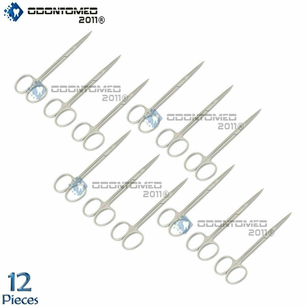 12 Iris Scissors 4.25''Straight Surgical Dental Instruments