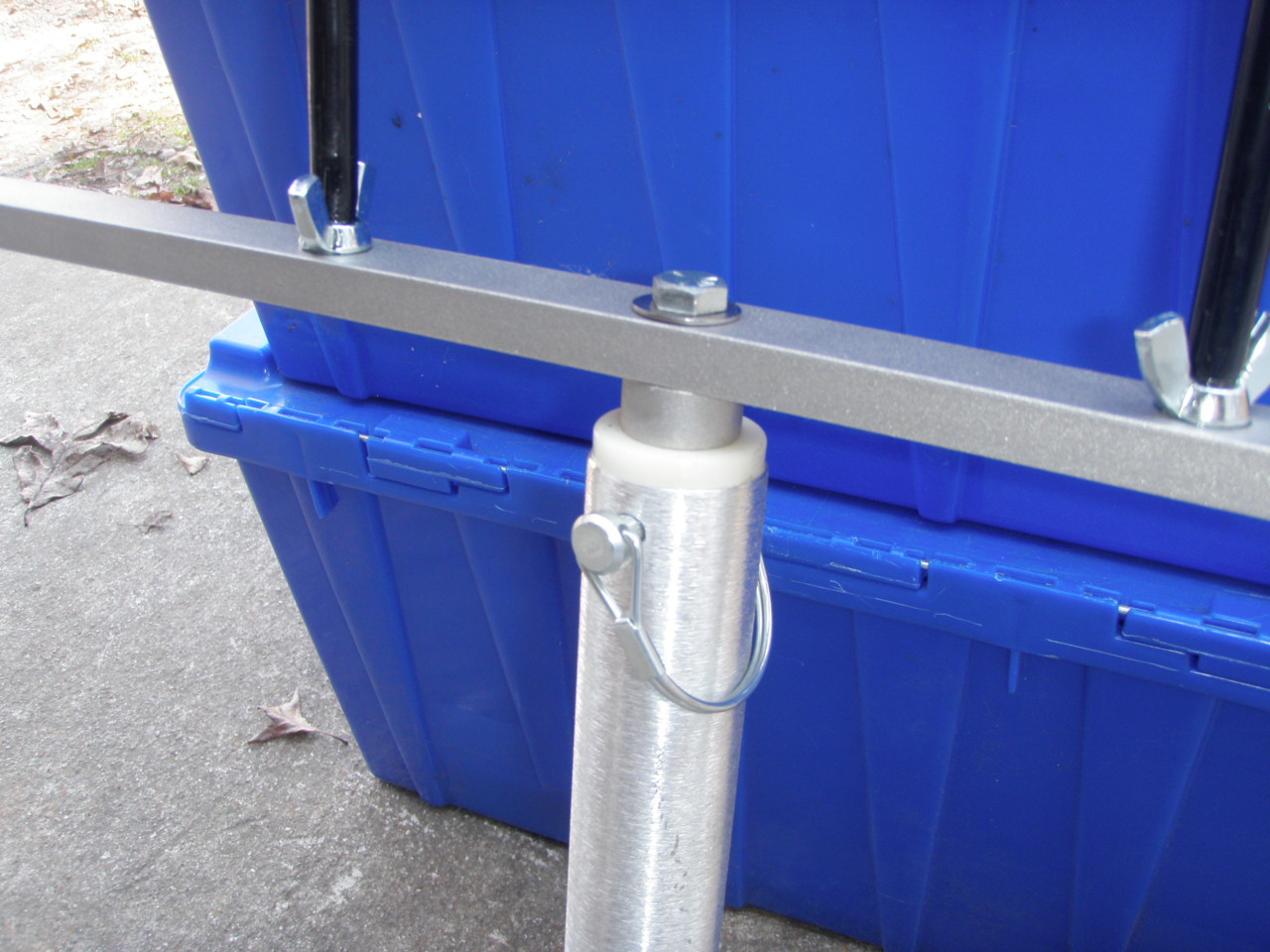 36 inch T-bar With 6 - 45 Degree Rod-holders on 3/4 inch screw in Seat Pedestal