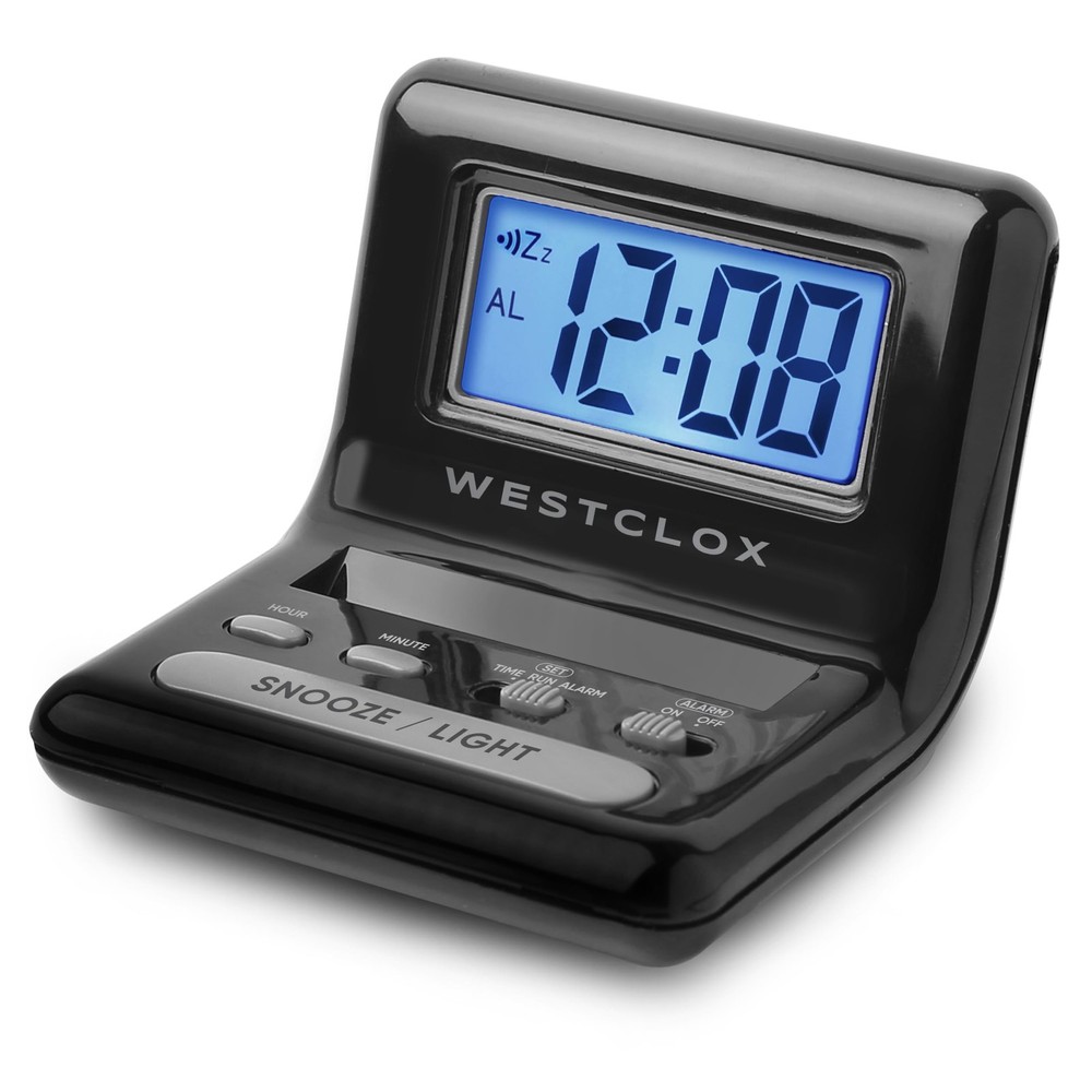 LCD Digital Bedside Alarm Clock with Blue Backlit Display and Snooze Function...
