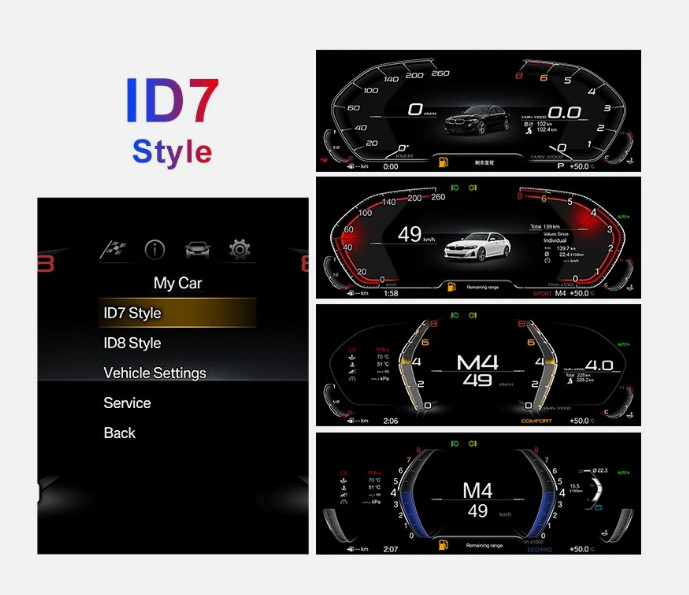 10.25" LCD Digital Cluster Linux Instrument Speedometer For BMW E46 1999-2004