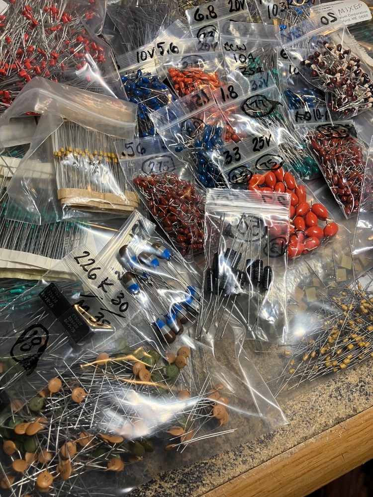 large lot miniature capacitors mix