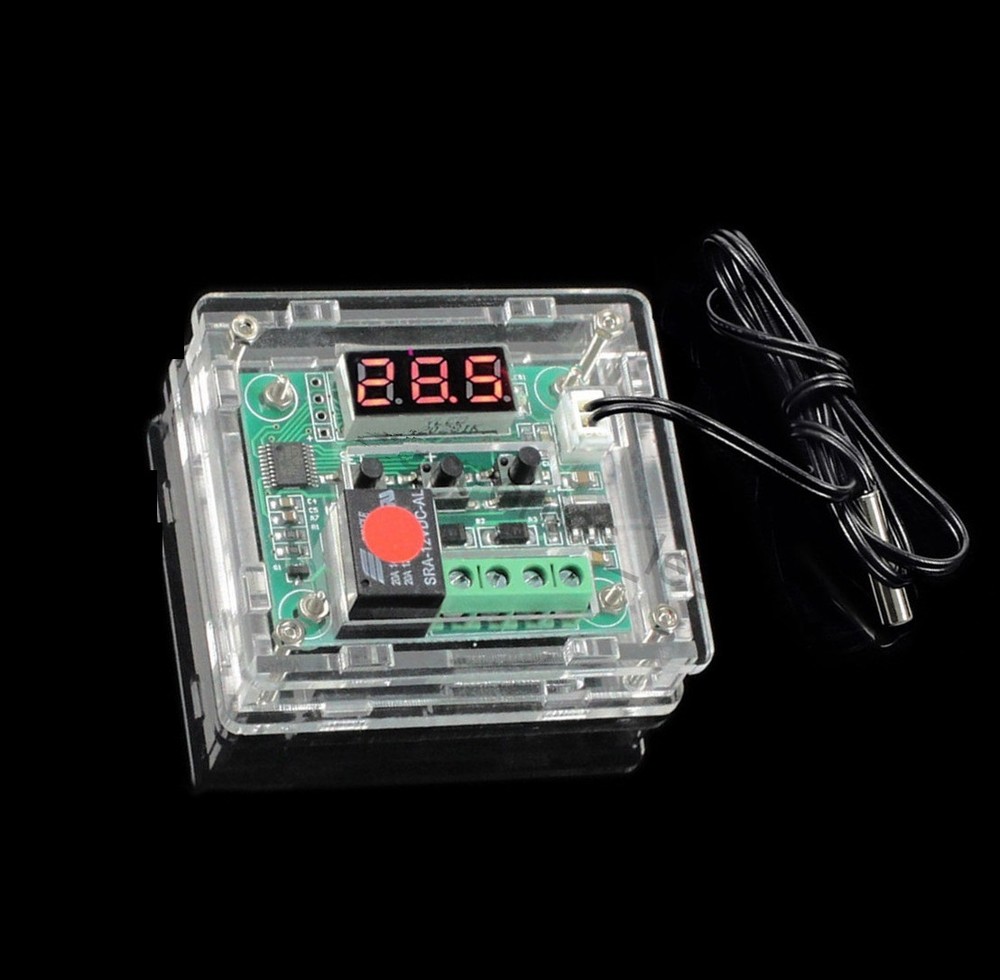 DC 12V Thermostat Temperature Controller Switch Board Red Digital Display + Case