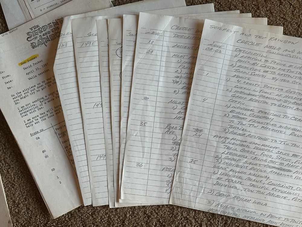 THE SERPENT AND THE RAINBOW RICHARD MAXWELL 1986 SCREENPLAY BLACK MAGIC SCRIPT