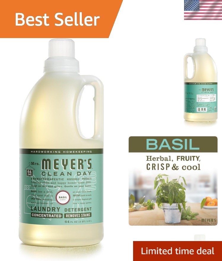 Gentle & Effective Basil Laundry Soap, 64 Loads - Biodegradable & HE Compatible