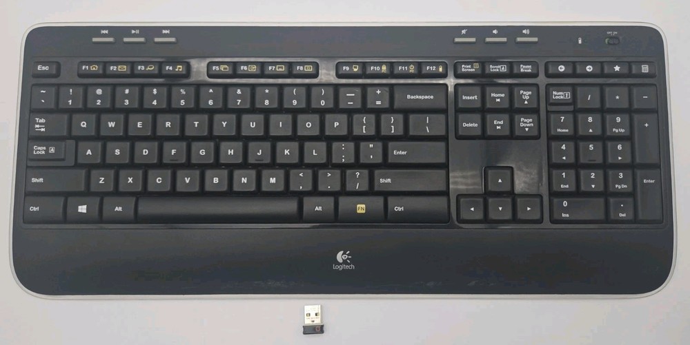 Logitech K520 Wireless Keyboard With Receiver Dongle - Tested!