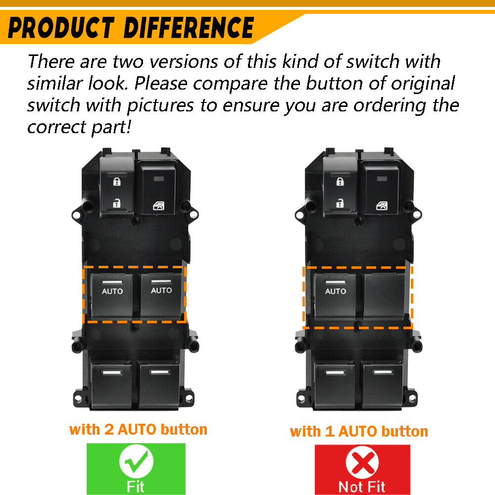 New Driver Left Master Power Window Door Switch For 2008-12 Honda Accord EX&EXL