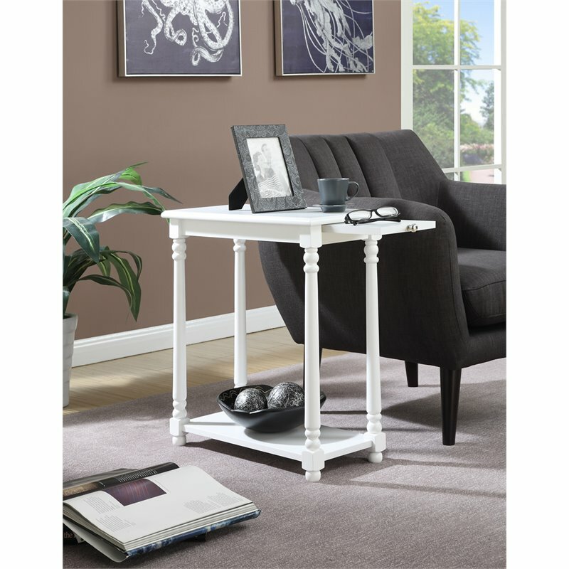 Pemberly Row End Table in White Wood Finish